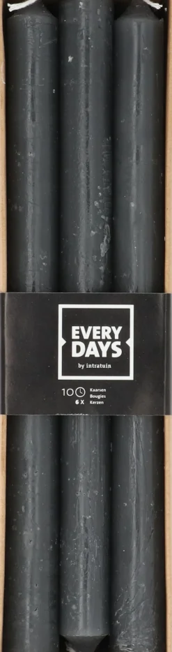 Intratuin Everydays by Stabkerzen Rustic grau 10 Std. 6 St.| Stabkerzen