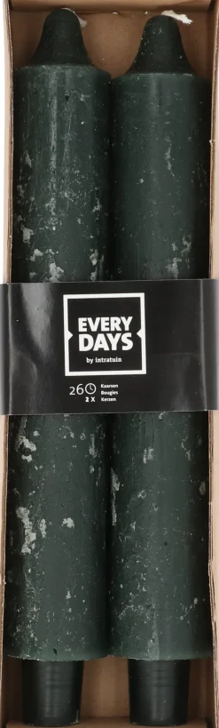 Intratuin Everydays by Stabkerzen Rustic grün 26 Std. 2 St.| Stabkerzen