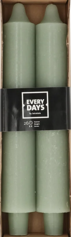 Intratuin Everydays by Stabkerzen Rustic hellgrün 24 Std. 2 St.| Stabkerzen