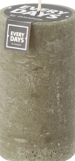 Intratuin Everydays by Stumpenkerze Rustic dunkelgrün 75 Std. D 7 H 13 cm| Stumpenkerzen