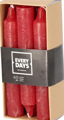 Intratuin Everydays by Stabkerzen Rustic rot 6 Std. 6 St.| Stabkerzen