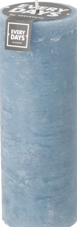 Intratuin Everydays by Stumpenkerze Rustic jeansblau 100 Std. D 7 H 19 cm| Stumpenkerzen