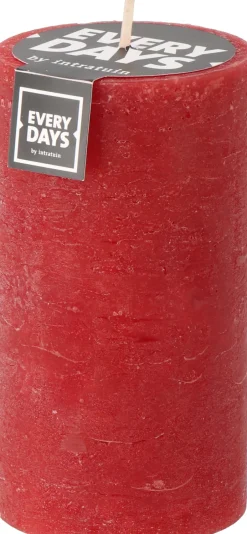 Intratuin Everydays by Stumpenkerze Rustic dunkelrot 75 Std. D 7 H 13 cm| Stumpenkerzen