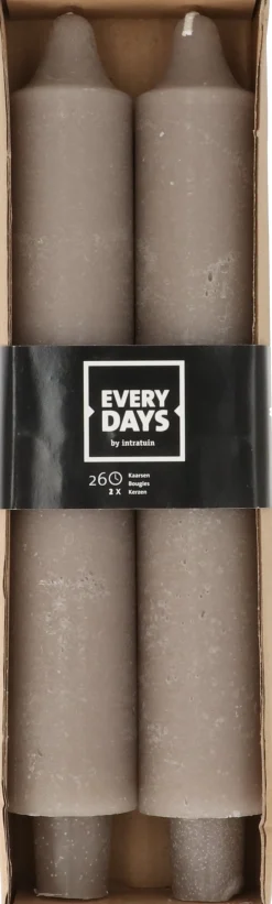 Intratuin Everydays by Stabkerzen Rustic taupe 24 Std. 2 St.| Stabkerzen