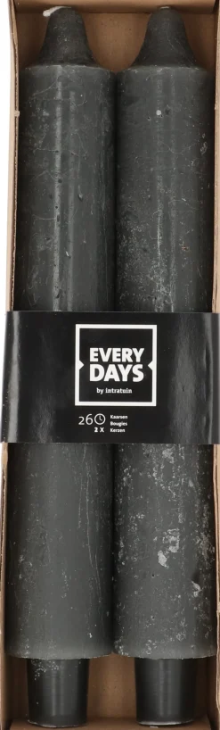 Intratuin Everydays by Stabkerzen Rustic grau 26 Std. 2 St.| Stabkerzen