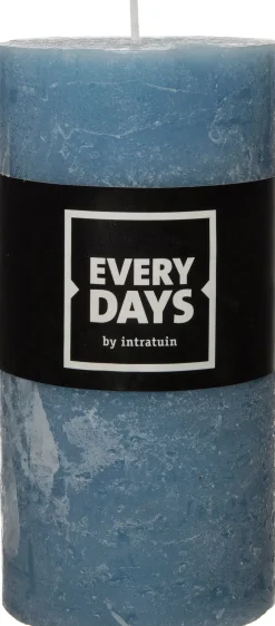 Intratuin Everydays by Stumpenkerze Rustic blau / grau 52 Std. D 6,8 H 13 cm| Stumpenkerzen