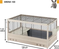 Intratuin Ferplast Kaninchenstall Arena 100 x 62,5 x 51 cm naturell / schwarz| Kaninchenställe & -Käfige