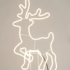Intratuin Gartenstecker Rentier mit LED Beleuchtung  50 x 2 x 88 cm warmweiß| Weihnachtsfiguren (Außen)
