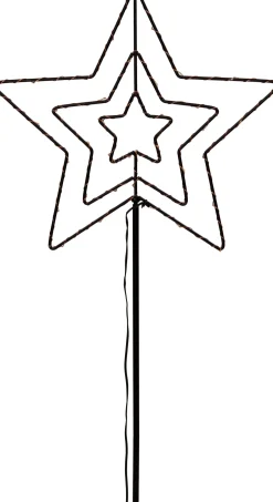 Intratuin Gartenstecker Stern mit Timer schwarz warmweiß H 35 cm| Weihnachtsfiguren (Außen)