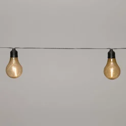 Intratuin Glühbirnenlichterkette Solar 4,5m mit 10 Birnen goldgelb| Außenlichterketten