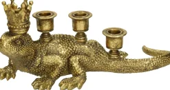 Intratuin HD Collection Kerzenständer Aurum Eidechse gold 35 x 14,5 x 16 cm| Kerzenständer