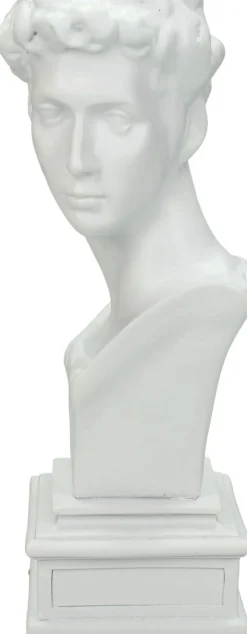 Intratuin HD Collection Kerzenständer Roman weiß 8,8 x 8,5 x 21,5 cm| Kerzenständer