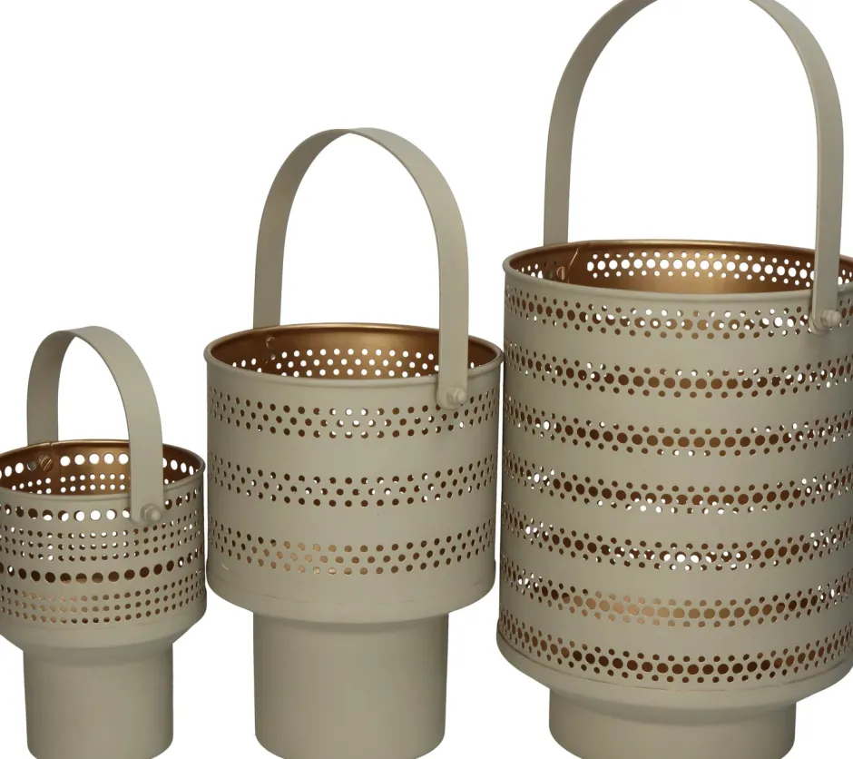 Intratuin HD Collection Teelichthalter Sunset beige 21 x 19 x 25 cm| Teelichthalter