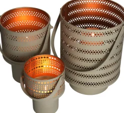 Intratuin HD Collection Teelichthalter Sunset beige 17 x 15 x 19 cm| Teelichthalter