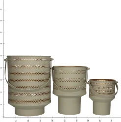 Intratuin HD Collection Teelichthalter Sunset beige 14 x 12 x 15 cm| Teelichthalter