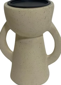 Intratuin House of Nature Kerzenständer Sarnia beige 15 x 11 x 18 cm| Kerzenständer