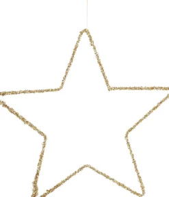 Intratuin House of Seasons kerstfiguur Stern gold D 40 H 0,50 cm| Weihnachtsdeko Zum Aufhängen|Weihnachtssterne