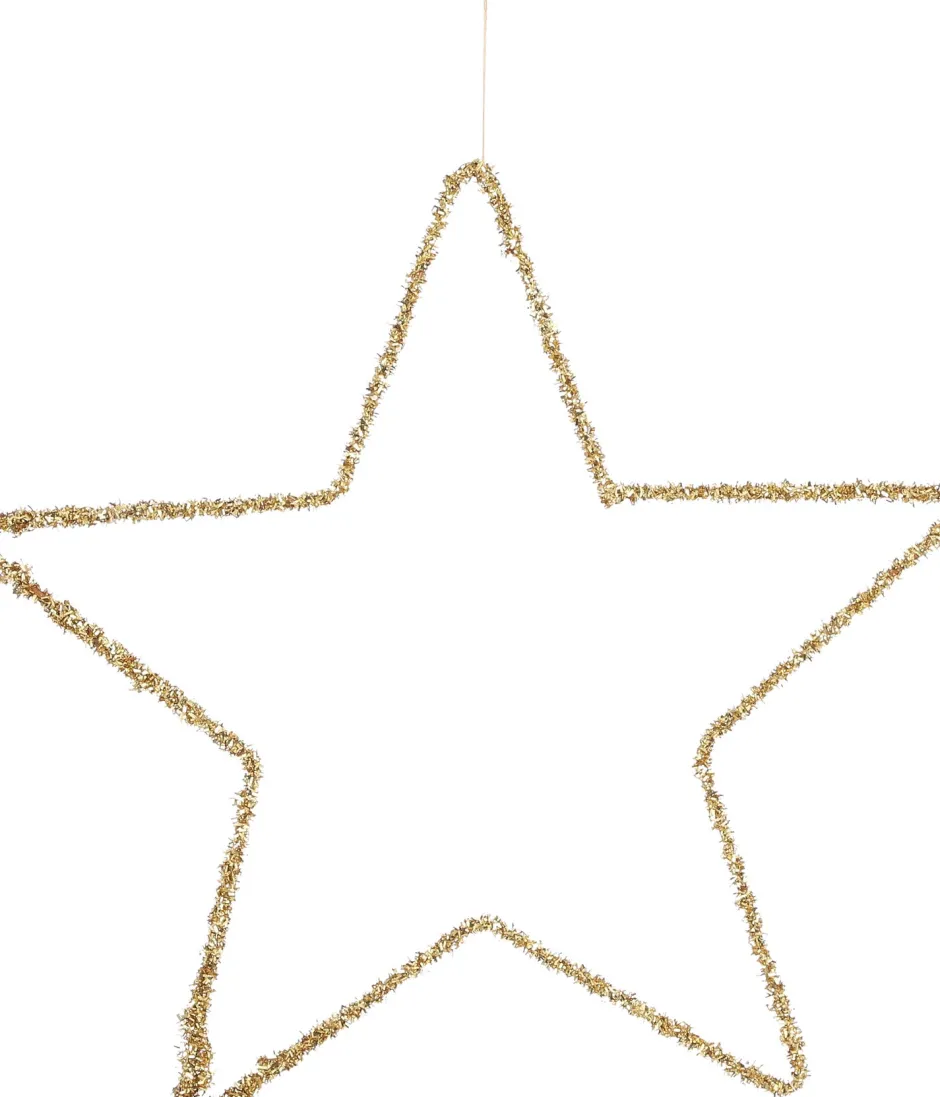Intratuin House of Seasons kerstfiguur Stern gold D 40 H 0,50 cm| Weihnachtsdeko Zum Aufhängen|Weihnachtssterne