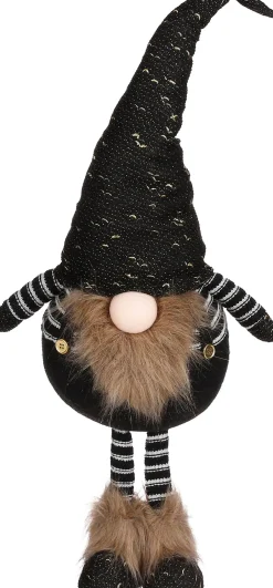 Intratuin House of Seasons kerstfiguur Wichtel Karel schwarz 25 x 18 x 70 cm| Weihnachtsfiguren & -Objekte