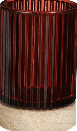 Intratuin House of Seasons Teelichthalter Cala rot D 8,5 H 13,5 cm| Teelichthalter