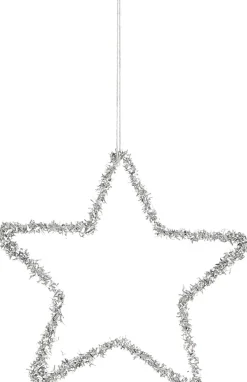 Intratuin House of Seasons Weihnachtsanhänger Stern silber D 15 cm| Weihnachtsdeko Zum Aufhängen|Weihnachtssterne