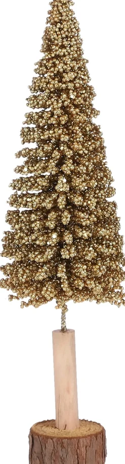 Intratuin House of Seasons Weihnachtsdeko Baum gold D 11 H 40 cm| Weihnachtsfiguren & -Objekte