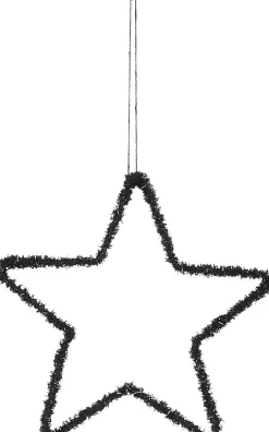 Intratuin House of Seasons Weihnachtsanhänger Stern schwarz D 15 cm| Weihnachtsdeko Zum Aufhängen|Weihnachtssterne