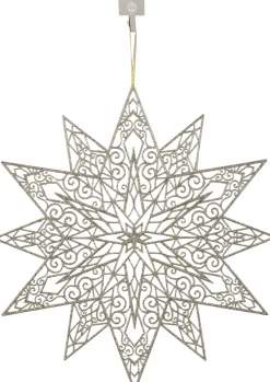 Intratuin House of Seasons Weihnachtsbaumschmuck Schneeflocke creme D 49 cm| Weihnachtsdeko Zum Aufhängen