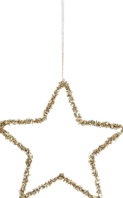 Intratuin House of Seasons Weihnachtsanhänger Stern gold D 15 cm| Weihnachtsdeko Zum Aufhängen|Weihnachtssterne