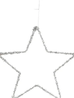 Intratuin House of Seasons Weihnachtsanhänger Stern silber D 25 cm| Weihnachtsdeko Zum Aufhängen|Weihnachtssterne