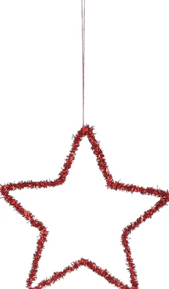 Intratuin House of Seasons Weihnachtsanhänger Stern rot D 15 cm| Weihnachtsdeko Zum Aufhängen|Weihnachtssterne