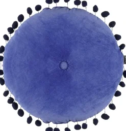 Intratuin In the Mood Collection Dekokissen PomPom blau D 40 H 12 cm| Kissen|Dekokissen