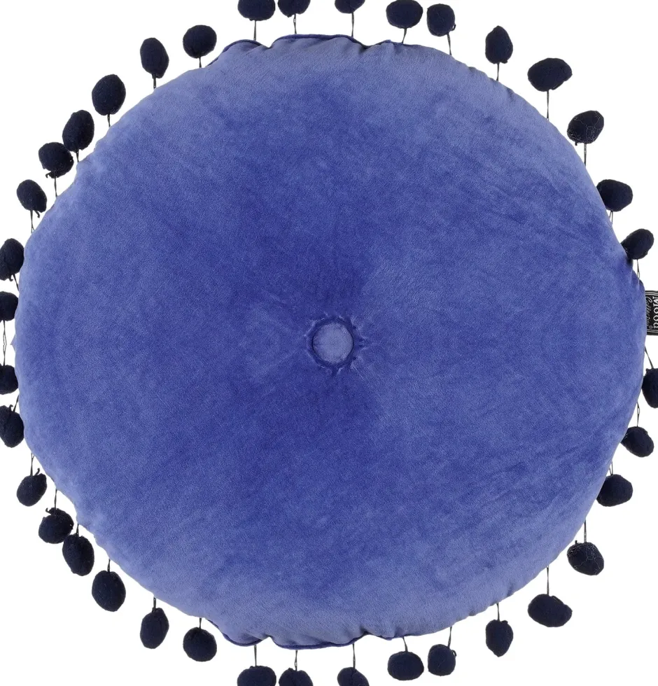 Intratuin In the Mood Collection Dekokissen PomPom blau D 40 H 12 cm| Kissen|Dekokissen