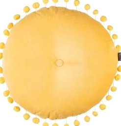 Intratuin In the Mood Collection Dekokissen PomPom gelb D 40 H 12 cm| Kissen|Dekokissen