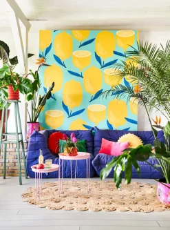 Intratuin In the Mood Collection Dekokissen PomPom gelb D 40 H 12 cm| Kissen|Dekokissen