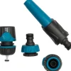 Intratuin Anschluss-Set 4-teilig schwarz/blau| Gießen & Bewässerung|Gartenspritzen & Gartenbrausen