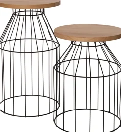 Intratuin Beistelltisch Orion schwarz / natur D 30 H 42 cm| Beistelltische|Beistelltische