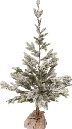 Intratuin Beschneiter künstlicher Weihnachtsbaum mit Jute-Fuß D 50 H 120 cm| Künstliche Weihnachtsbäume