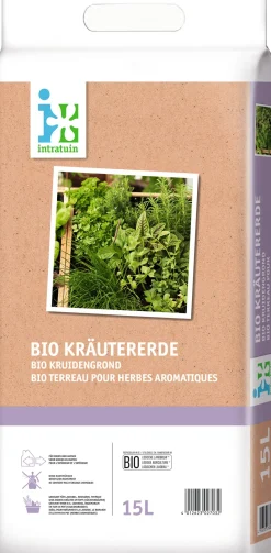Intratuin Bio Kräutererde 15 l| Pflanzerde & Substrat|Erde