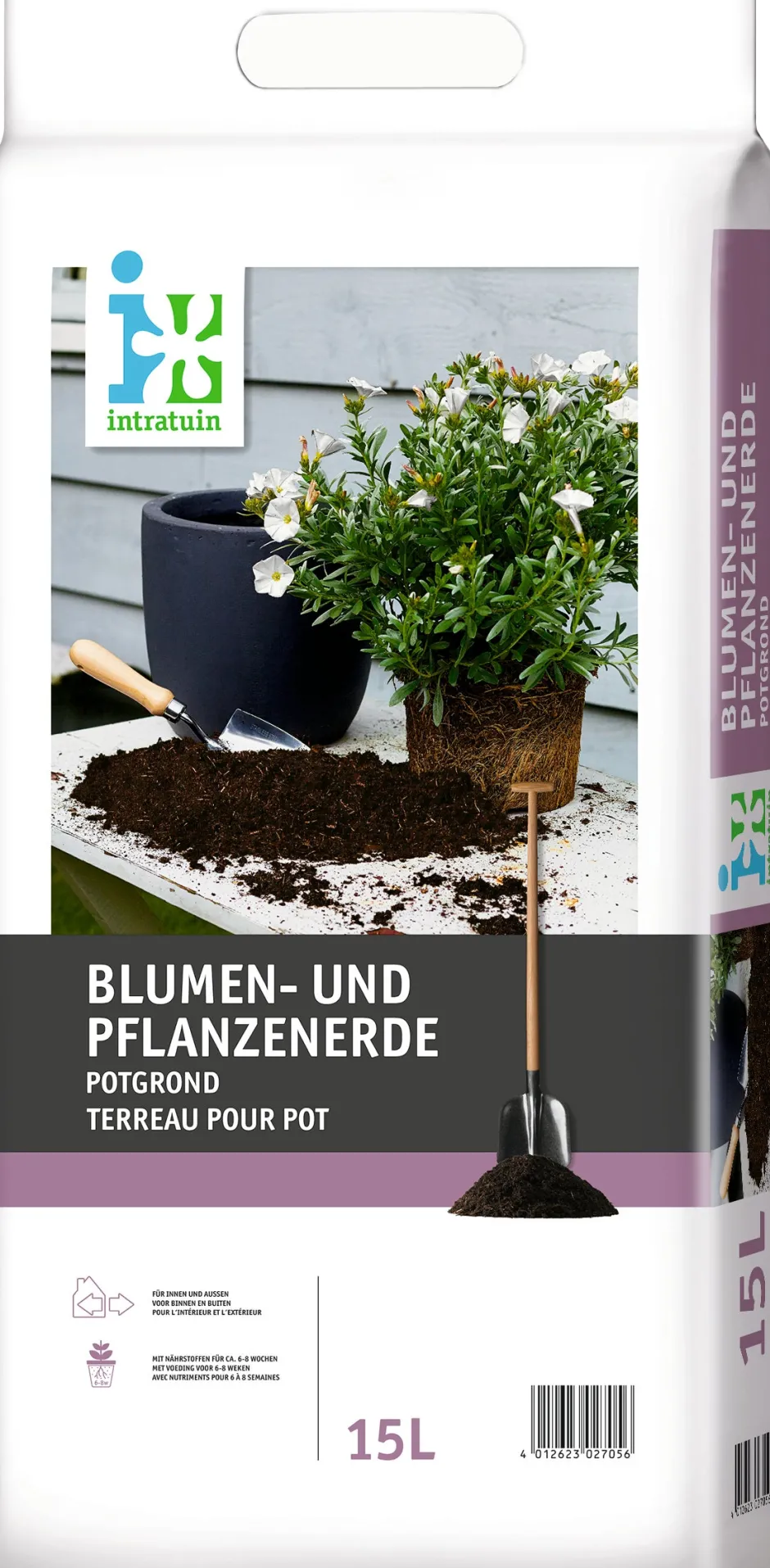 Intratuin Blumen- und Pflanzenerde 15 l| Pflanzerde & Substrat|Gartenerde