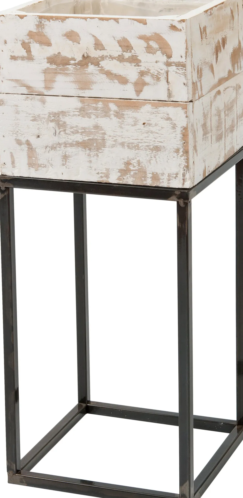 Intratuin Blumenkasten Kyra mit Ständer weiß / Holz 22 x 22 x 54 cm| Blumentöpfe|Blumentöpfe & Pflanzgefäße