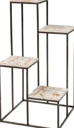 Intratuin Blumenständer Brian schwarz / Holz 40 x 40 x 77,5 cm| Pflanztische & -Regale