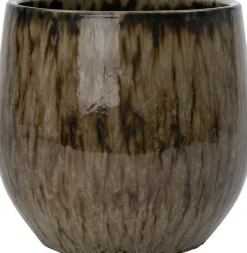 Intratuin Blumentopf Adna schwarz / braun D 34 H 32 cm| Blumentöpfe|Blumentöpfe & Pflanzgefäße