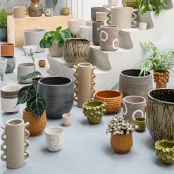 Intratuin Blumentopf Adna schwarz / braun D 34 H 32 cm| Blumentöpfe|Blumentöpfe & Pflanzgefäße