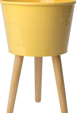 Intratuin Blumentopf auf Beinen Mavi gelb D 31 H 45 cm| Blumentöpfe & Pflanzgefäße