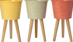 Intratuin Blumentopf auf Beinen Mavi gelb D 31 H 45 cm| Blumentöpfe & Pflanzgefäße