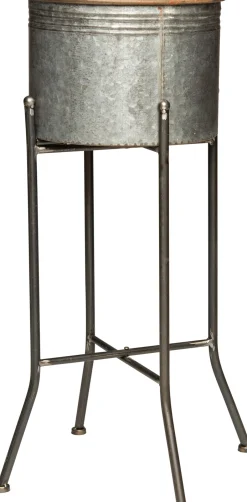 Intratuin Blumentopf auf Ständer D 38 cm H 64 cm Metall| Blumentöpfe|Blumentöpfe & Pflanzgefäße