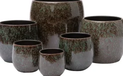 Intratuin Blumentopf Braz grün D 16 H 16 cm| Blumentöpfe & Pflanzgefäße|Blumentöpfe