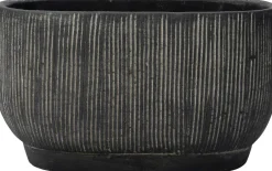 Intratuin Blumentopf Cort schwarz 24 x 15,5 x 14 cm| Blumentöpfe & Pflanzgefäße|Blumentöpfe