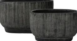 Intratuin Blumentopf Cort schwarz 24 x 15,5 x 14 cm| Blumentöpfe & Pflanzgefäße|Blumentöpfe